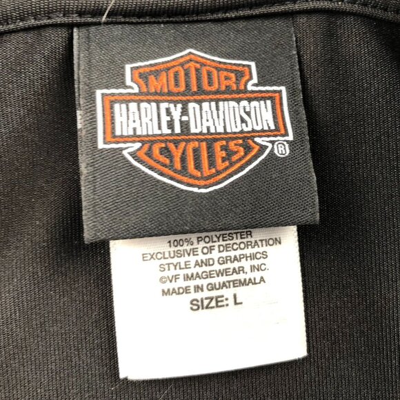 Harley-Davidson Mens Polo Shirt Large Black Bruce Rossmeyers Daytona Beac FL - Picture 3 of 12